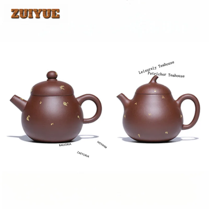 Ancient Yixing Purple Clay Teapots Handmade Jade Pearl Or Eggplant Pot Raw Ore Sprinkle Gold Black Star Mud Kettle Zisha Tea Set