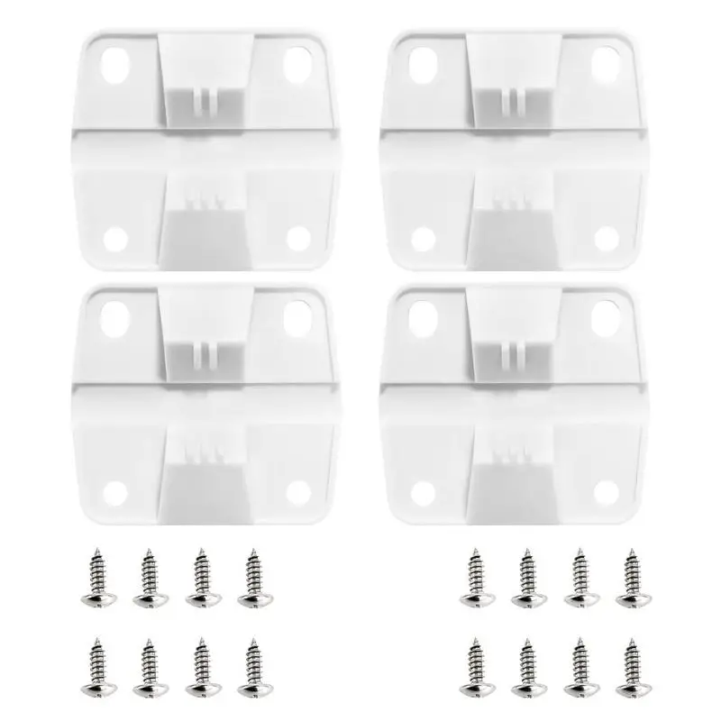 Refrigerator Hinges Replacement for Cooler Lid Universal Cooler Hinges and Screws Set White Cooler Hinges for Most Cooler Lids