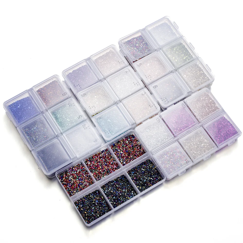 30 gr/schachtel Zerkleinert Glas Steine Harz Füllung Unregelmäßigen Gebrochenen Stein für DIY Epoxidharz Form Handwerk Nail art Dekoration Material – Detail 1