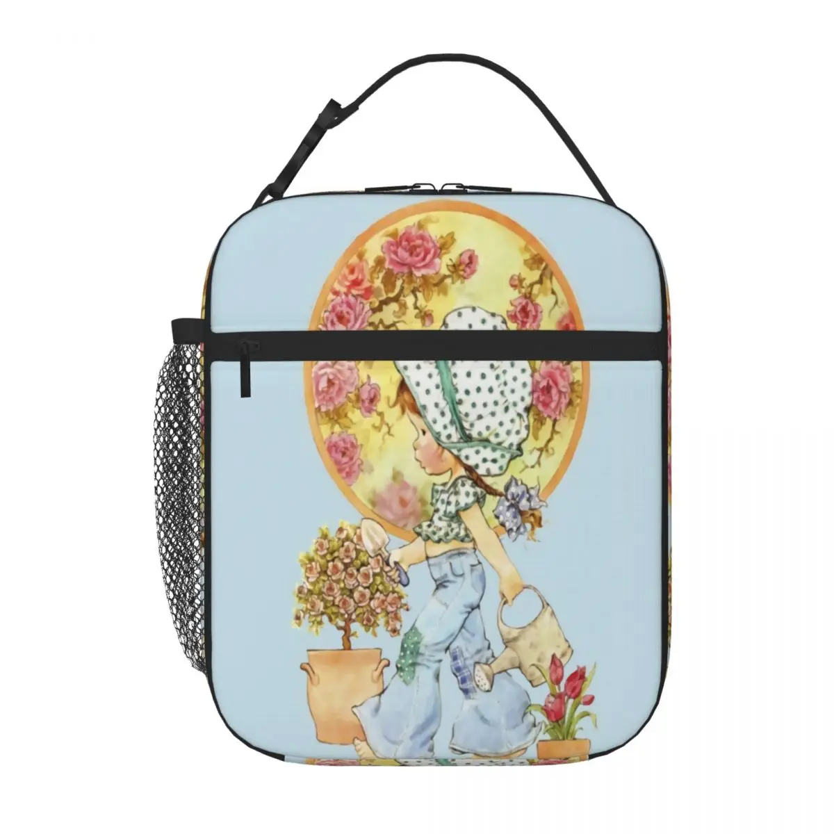 Hot Sale Sarah Kay -Roses And Watering Warmer For Winter Sofa Cover Canvas Texture Lunch Carrier Bus Trip Food Cooler Bag