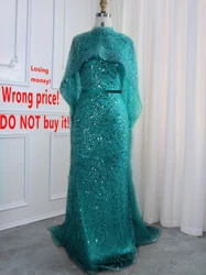 Best Price Dubai Arabia Multi Colored Mermaid Long Cape Elegant Evening Dresses 2023 Wedding Party Gowns LA72032 For Women