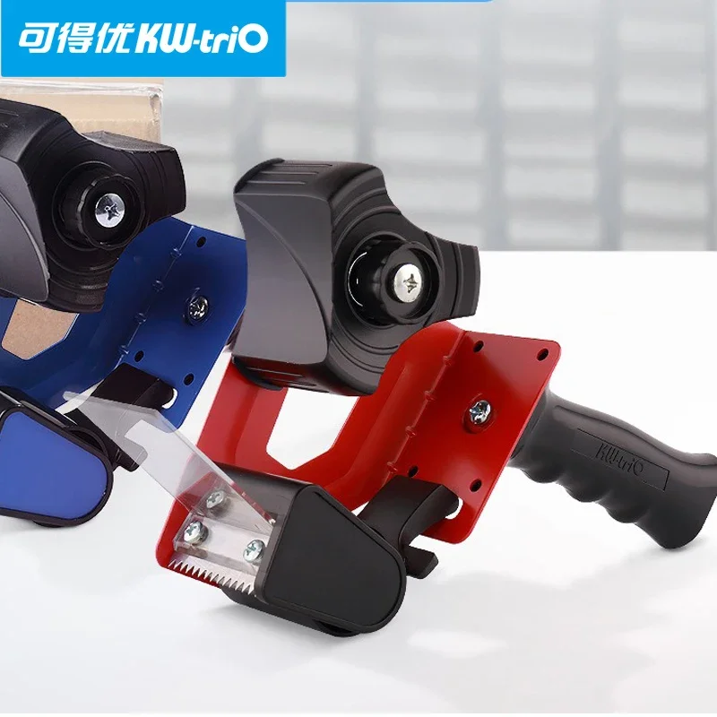 KW-TRIO Tape Dispenser Heavy Duty Portable Sealing Tape Gun Dispenser Packaging Machine Cutter Handheld Packer Holder Stationery