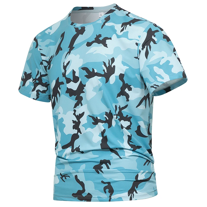 新しい男性迷彩 Tシャツジム Tシャツ通気性ルーズトップスメンズスポーツウェア男性ファッション夏服プラスサイズ L-8XL