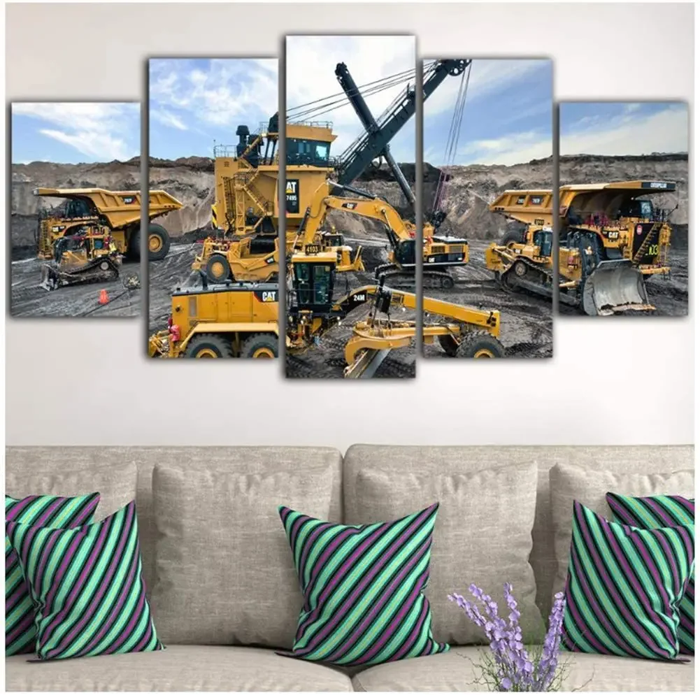 

100CM Heavy Machinery Poster and Print Ink Painting Canvas Living Room Nordic Wall Art Printing Mural Painting