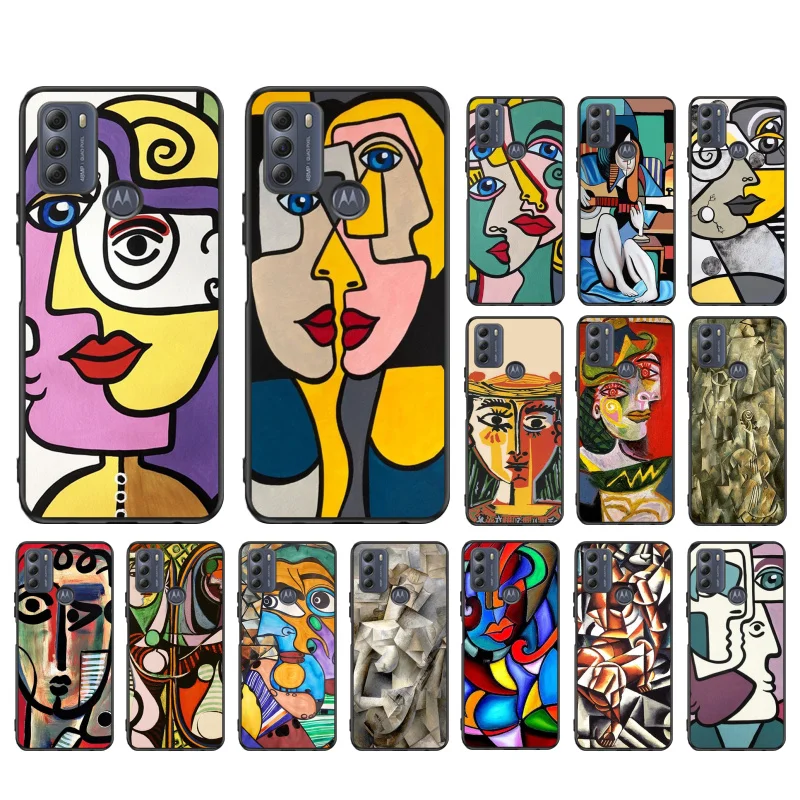 Picasso Abstract Art Paint Phone Case For Moto G84 G22 G32 G42 G52 G62 G53 G72 G60 G60S G100 G10 G20 G30 G13 G50 G 5G G Pure