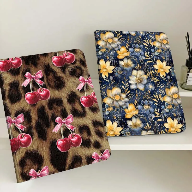 

Cheetah Cherry Bow Pattern Gift Tablet Case For Samsung Tab Galaxy S6 S11 A A7 A8 A9 A11 10.1 10.4 10.5 Plus Lite