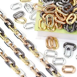 20pcs/Lot 20X31mm Plated Acrylic Chain Buckle Link Chain Connector For Jewelry Making DIY Necklace Bracelet Keychain Accessory