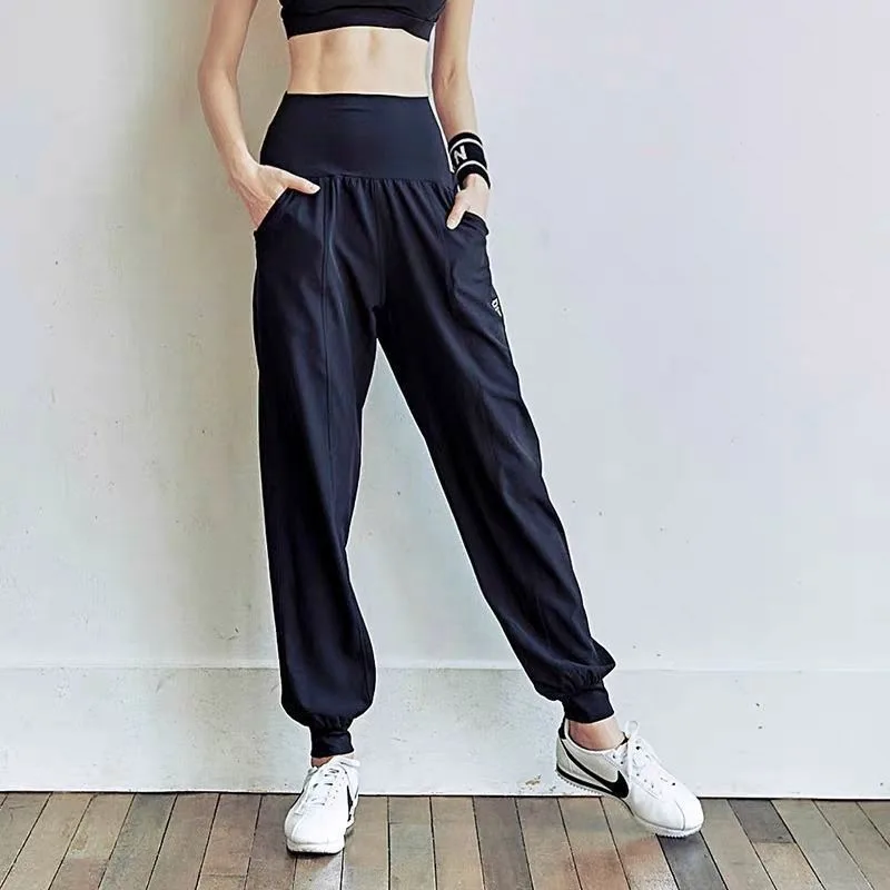 

2023 Spring Summer New High Waist Dry Gym Loose Training Running Pants Casual Fitness Large Size Sports Yoga Long Trousers Women