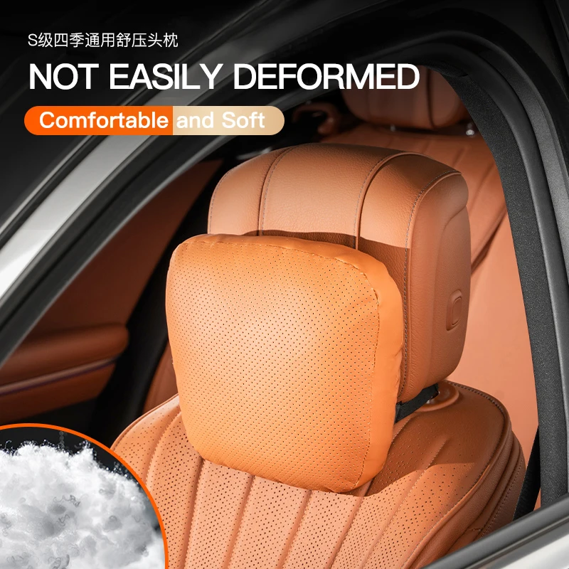Car Interior 5-Color Selectable Headrest For Polestar 2 3 4 Suede Neck Pillow Memory Foam Pillows Car Interior Accessories