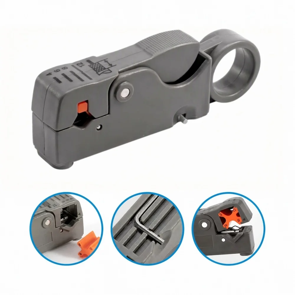1PCS Ethernet Cable Stripper RJ45 Cat5 Cat6 Network Pliers UTP FTP Coax Coaxial Wire Stripping Cutter Hand Tool