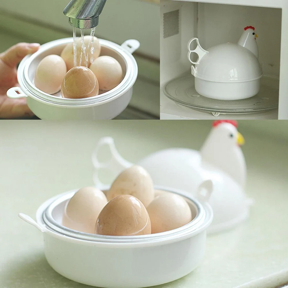 

Chicken Shaped Egg Boiler Steamer 4 Eggs Microwave Egg Cooker Cooking Tool Kitchen Accessories New Arrivals