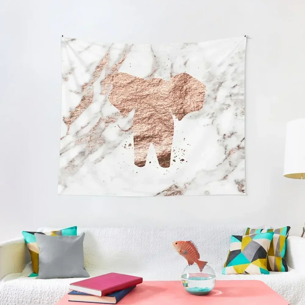 

Elephant - rose gold marble Tapestry Wallpaper Bedroom Decoration Aesthetic Wall Decorations Aesthetics For Room Tapestry