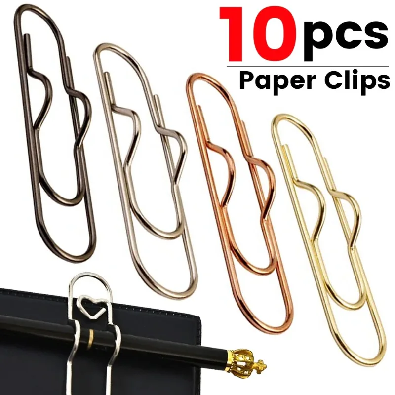 Portalápices de Metal de 10-1 piezas, Clips de papel para cuaderno, marcapáginas, fotos, notas, boletos, almacenamiento, clip, escuela, oficina, suministros de papelería