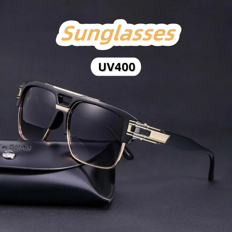 

Personalized Large-framed Retro Punk Sunglasses UV400 Ultraviolet-proof Driving Travel Sun Protection Unisex Shades Glasses