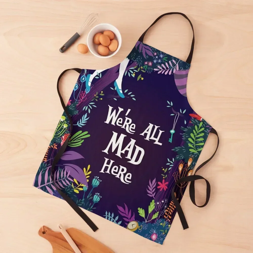 WE'RE ALL MAD HERE Apron painters For Men christmas kitchen professional hairdressing Apron