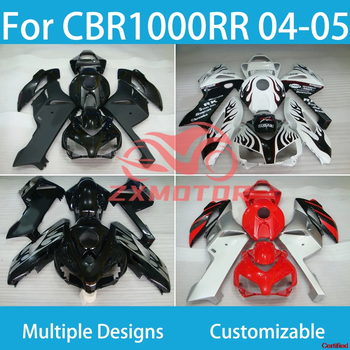 

Full Fairings for Honda CBR1000RR 04 05 ZXMT Injection Molded 100% Fit Fairing Kit CBR1000RR 2004 2005