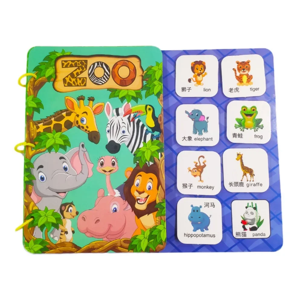 Children Quiet Book DIY Learning English Words Chinese Book Fruit Number Animal Traffic Baby Books Early Education Toys