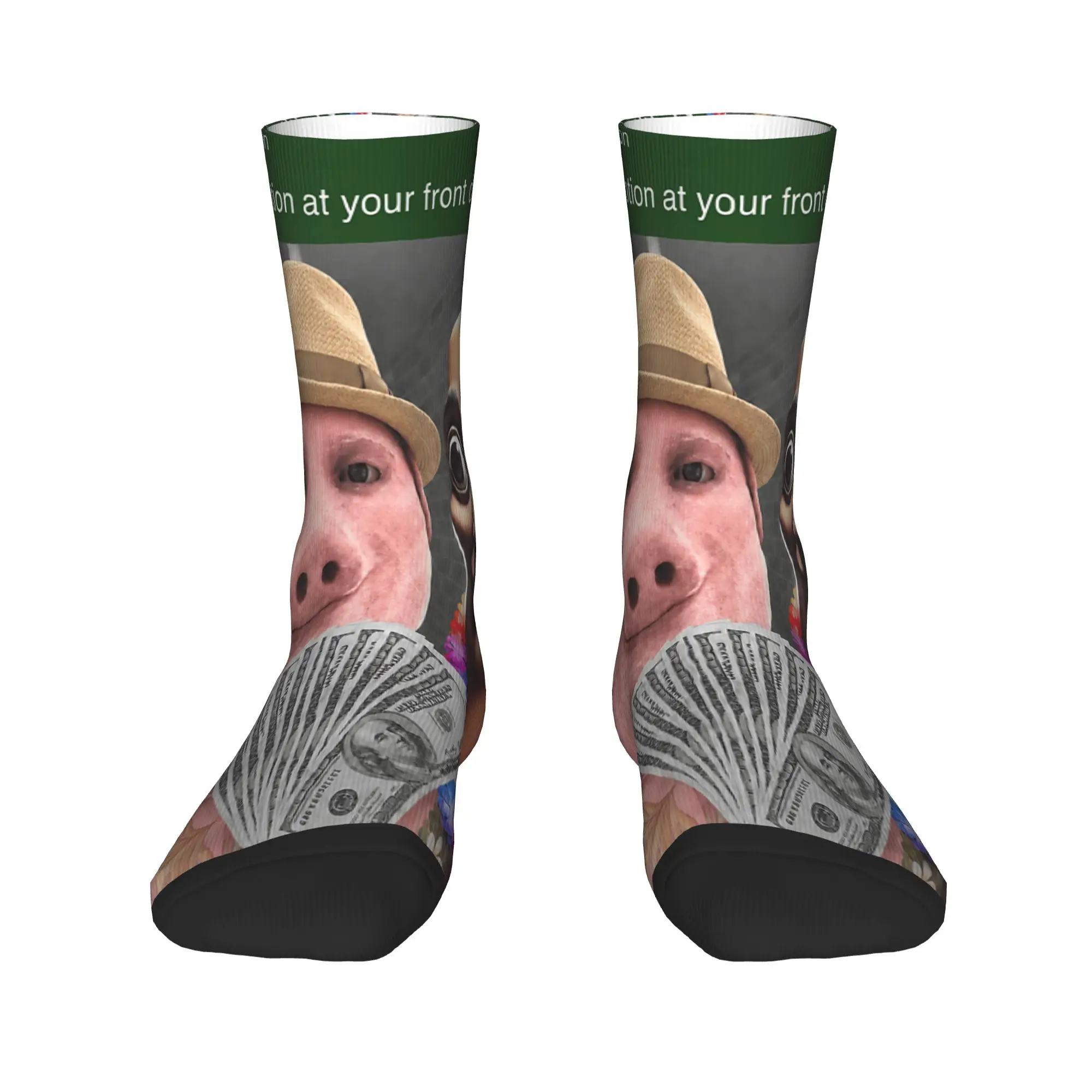 There is Motion at Your Front Door Tung Tung Tung Sahur Socks  Anti Sweat Stockings Unisex Men Soft Breathable Outdoor Socks