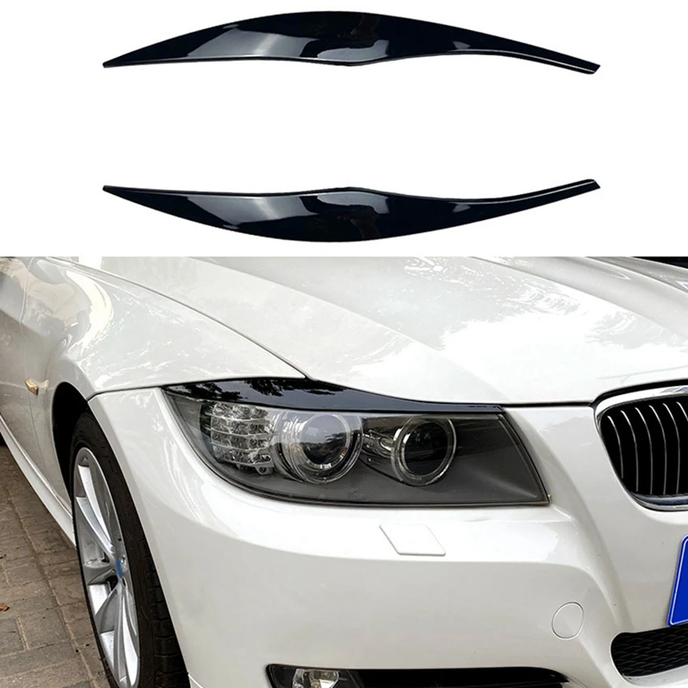 Car Headlights Eyebrows Eyelids Cover Eyelash Head Light Stickers For BMW 3 Series E90 E91 320I 330I 05-12-T61C