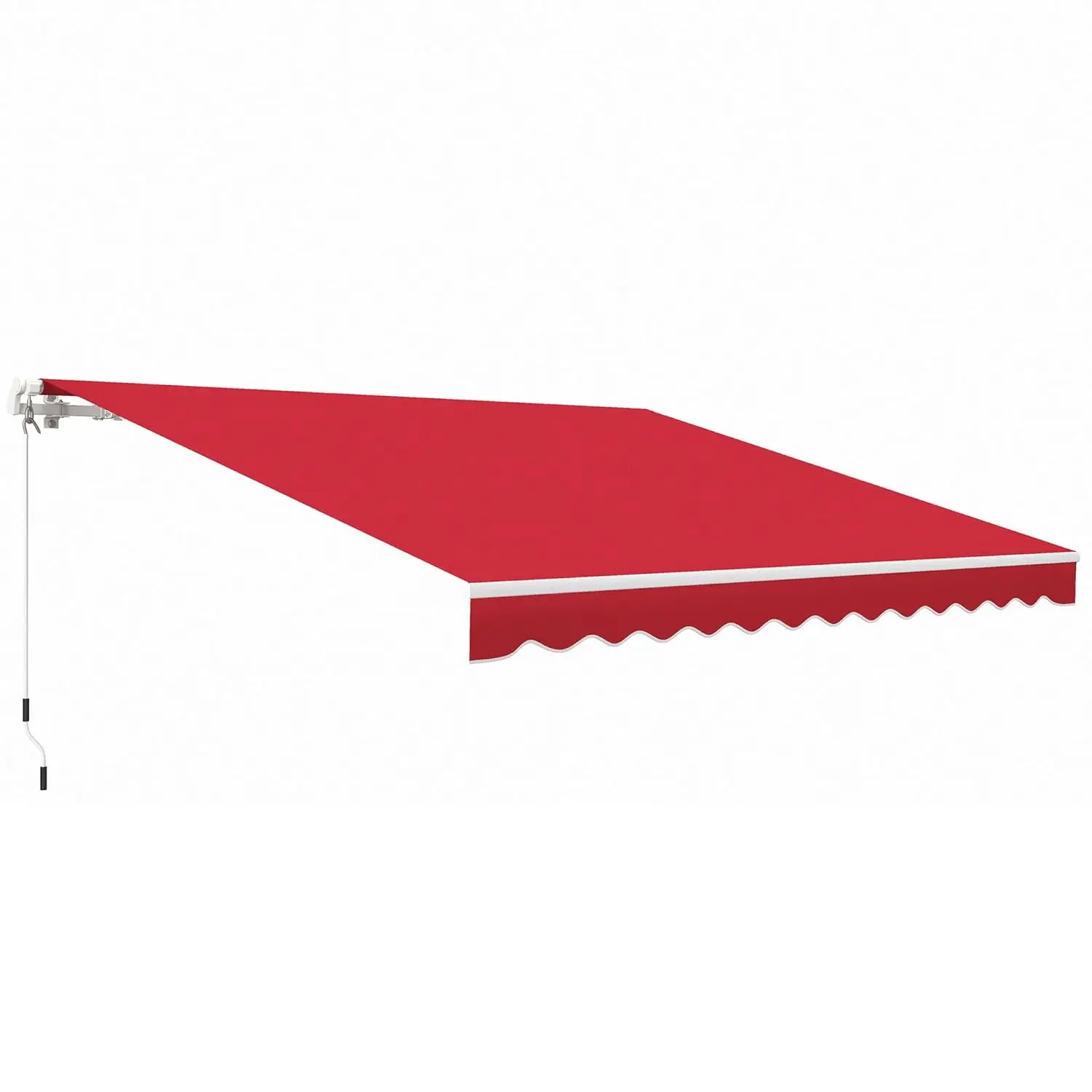 

12x10 Retractable Awning Manual Crank UV Water-Resistant 280g Fabric Aluminum Frame Deck Balcony Yard Custom