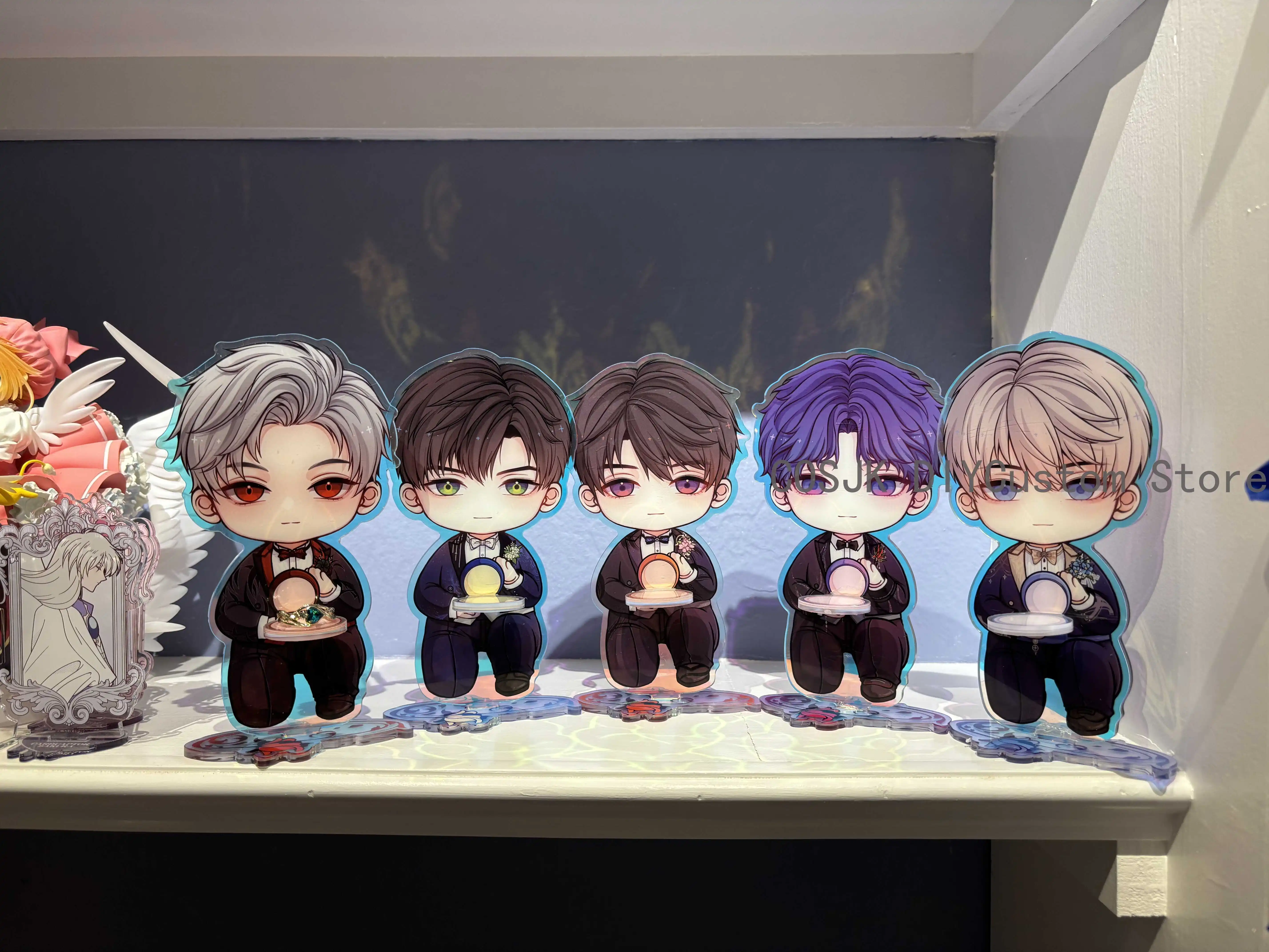 

Game Love and Deepspace Sylus Rafayel Zayne Xavier Caleb Q-style Acrylic Desktop Ornament Stand Model Standing Sign Ring Storage