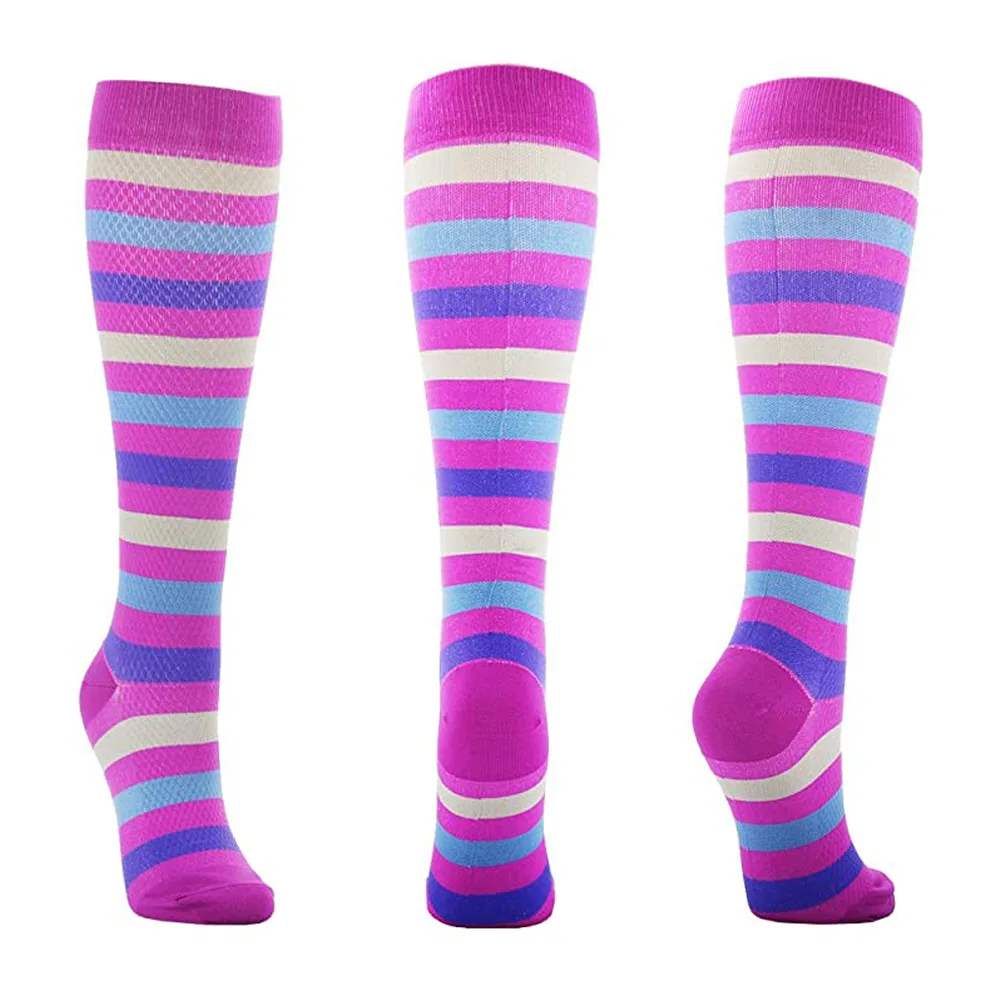 5 Pairs Colorful Stripe Compression Socks Men Nurse Compression Socks Sport Ladies Lady Women Running