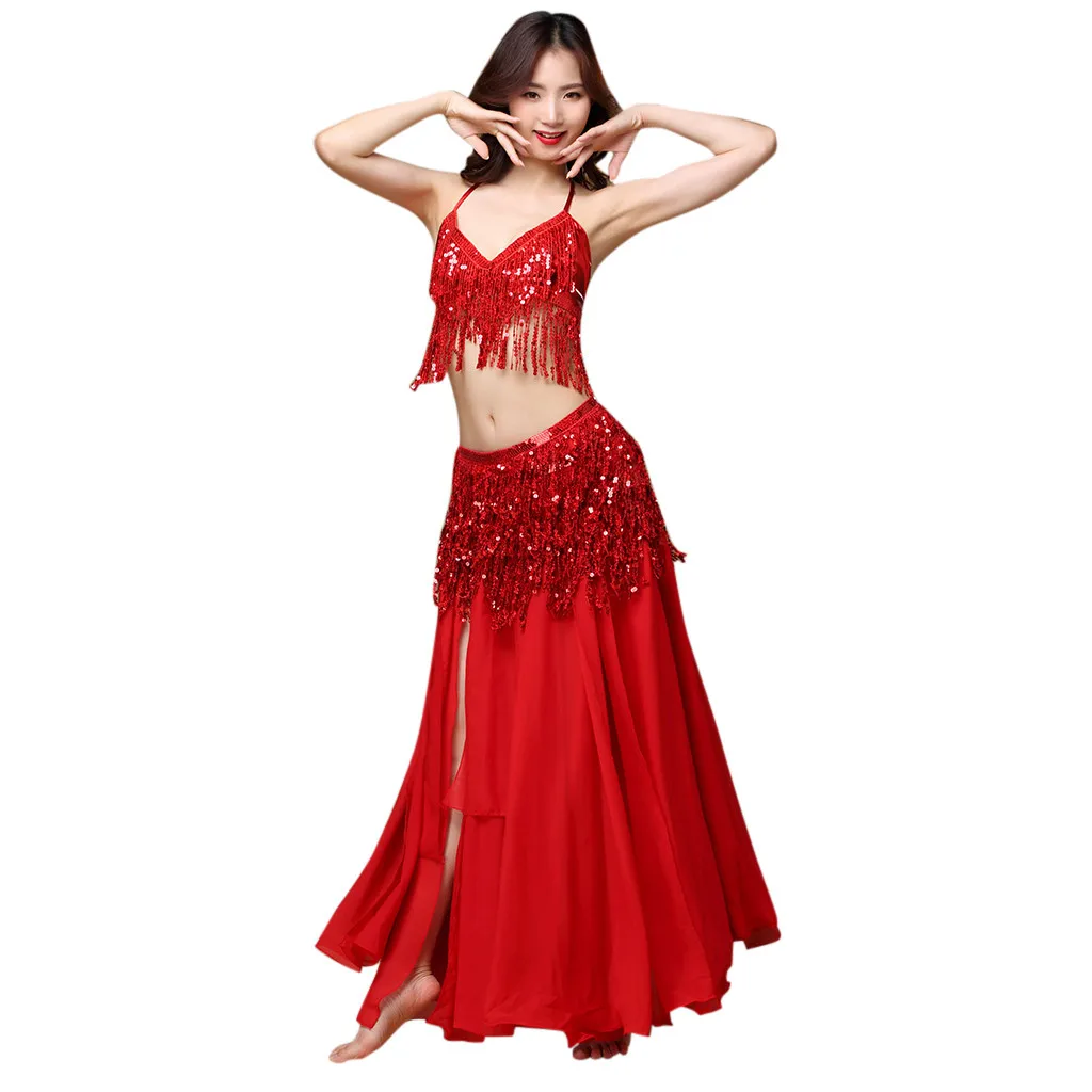 New Adult Lady Women Belly Dance Costume Oriental Bellydance Skirt Stage Performance Bra Belt Skirt Belly Dancing Wear