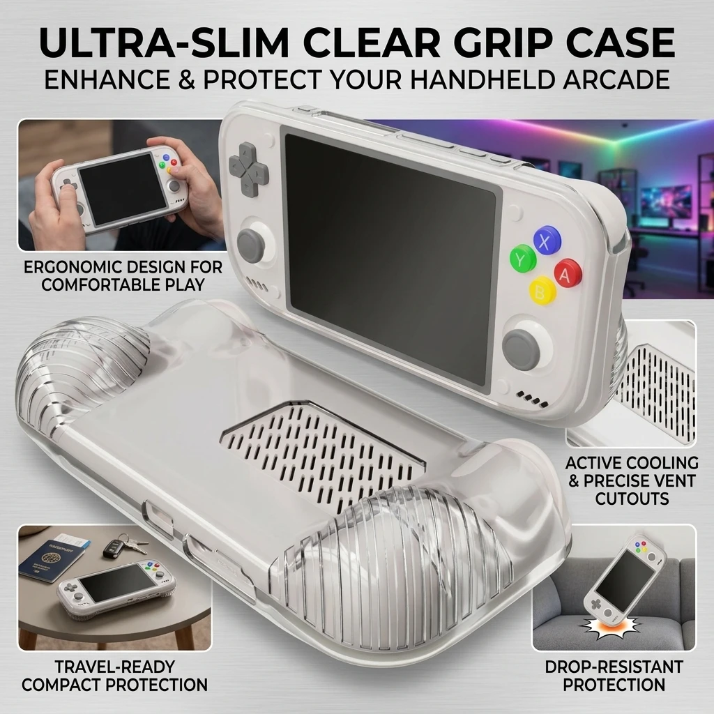 TPU Protective Case For Retroid Pocket Nova Handheld Game Console Ergonomic Textured Grip Cover Shockproof Shell Game Accessorie
