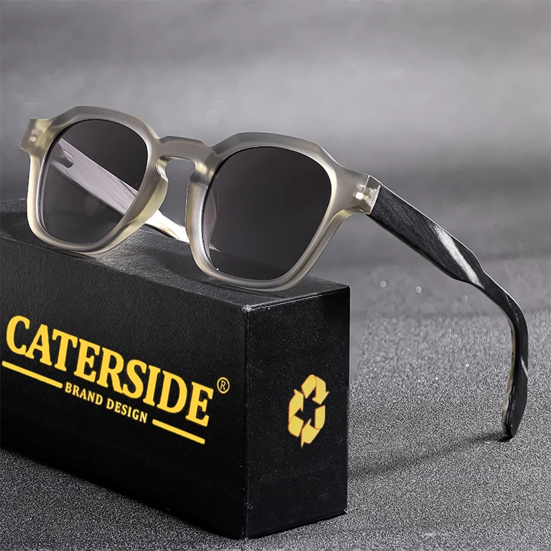 

CATERSIDE Retro Men's Polarized Sunglasses with Wooden Temple Design Women's Outdoor Travel Beach Summer Fashion Glasses UV400