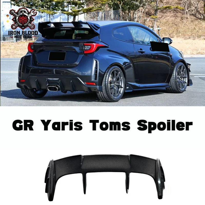 Suitable for Toyota 2020 GR GR Yaris Toms model forged carbon fiber rear spoiler view 4