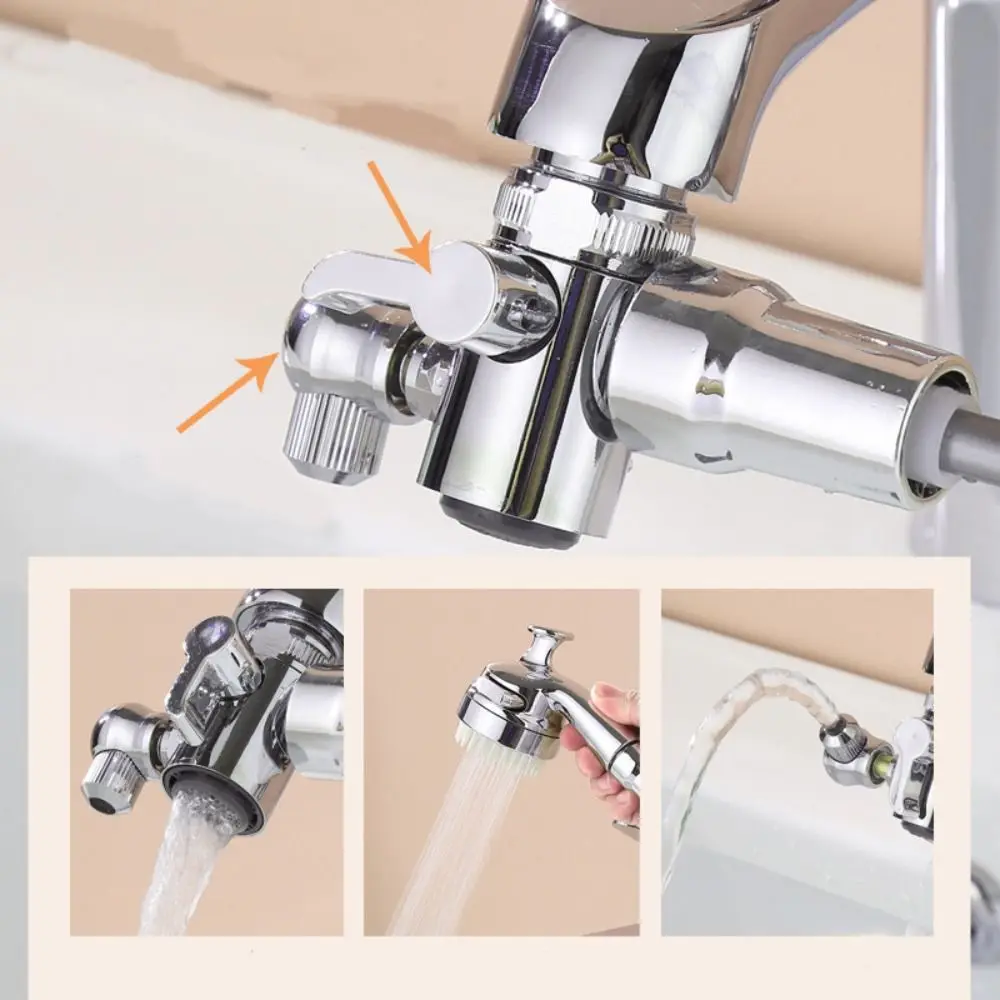 

Stylish Chrome Finish Bathroom Faucet Multi-functional Universal Connected Faucet Durable Sink Hose Sprayer Bathroom