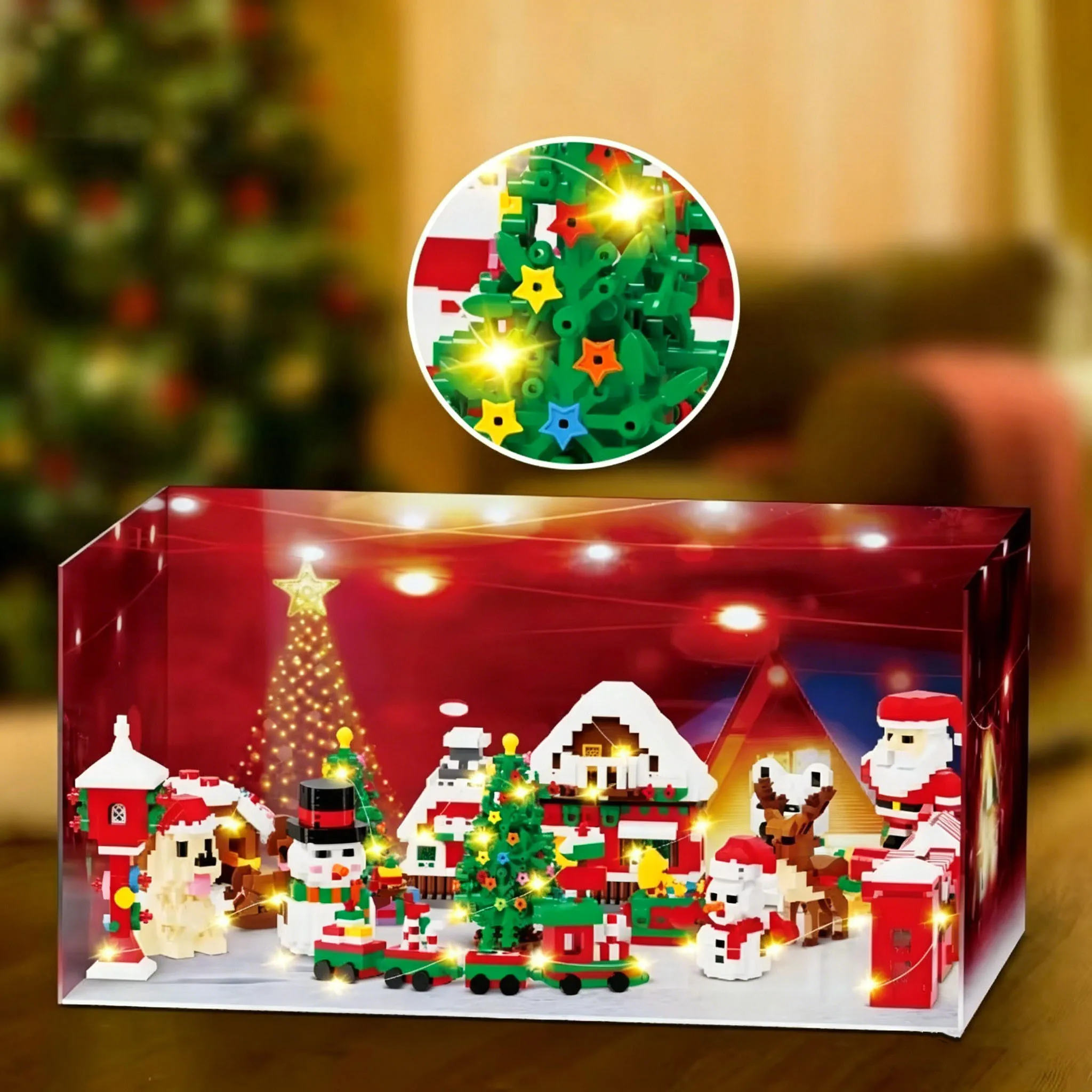 クリスマスビレッジ-ビルディングブロックセット-3555ピース-サンタクロース-雪だるま-エルク-ブロック-diy-スノーハウス-教育的なホリデーギフト-ティーン向け