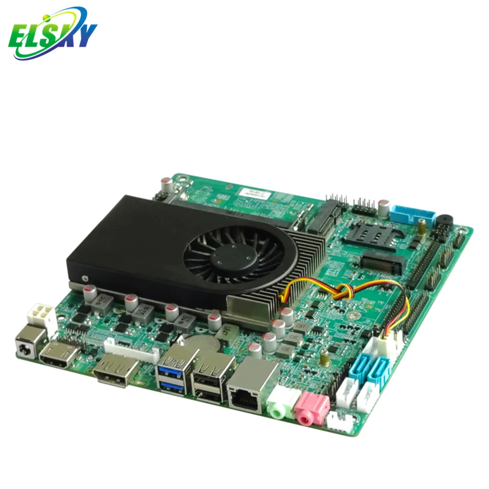 Mini-ITX17*17CM thin fan Motherboard with CPU 10th i3 processor 10110U   2*DDR4 ram Max.64GB RAM  VGA HD-MI LVDS