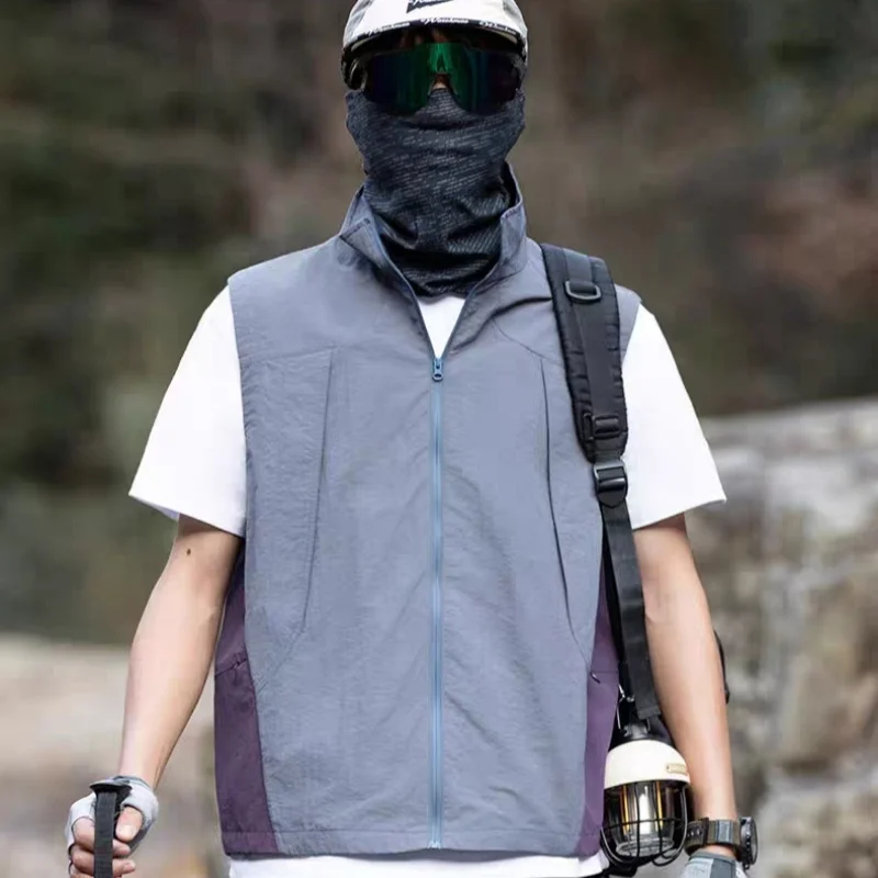 

Summer Outdoor Sunscreen vest Waterproof Windproof Men Women Camping Hiking Fishing Streetwear Lightweight Tactical SportsJacket