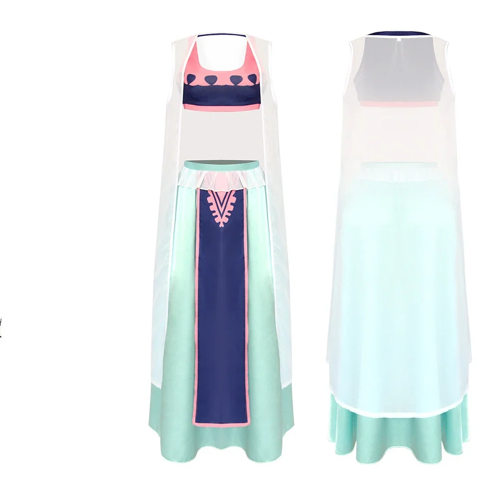 

Anime Nefeltari Vivi Cosplay Costume Women Vest Skirt Cloak Full Set Alabasta Princess Role Play Suit Halloween Carnival Party