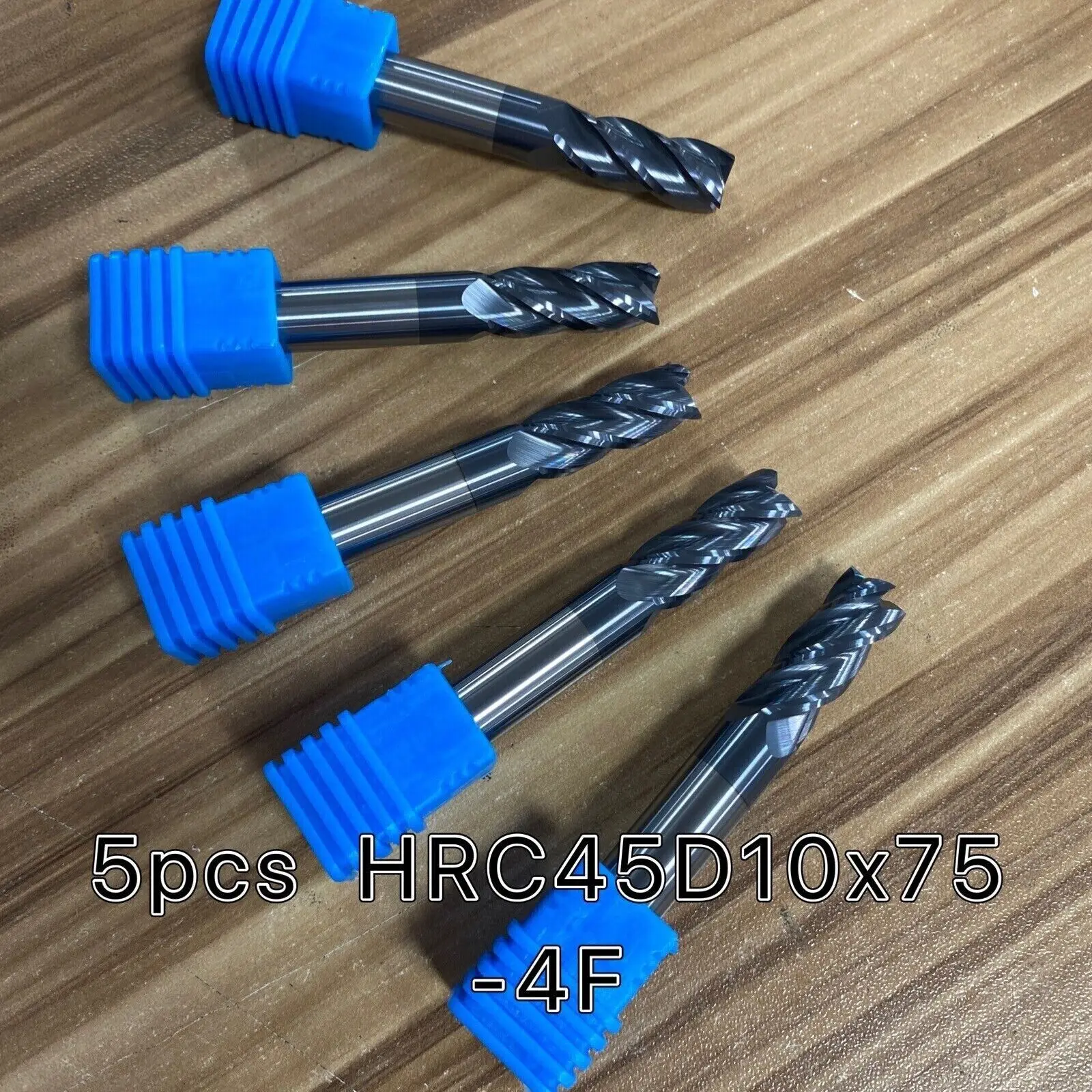 5* HRC45 D10 x 75 -4F tip diameter 10mm 4 Flute End Mill CNC Milling Cutter Bits CNC  bits Spiral milling cutter HRC45D10x75-4F