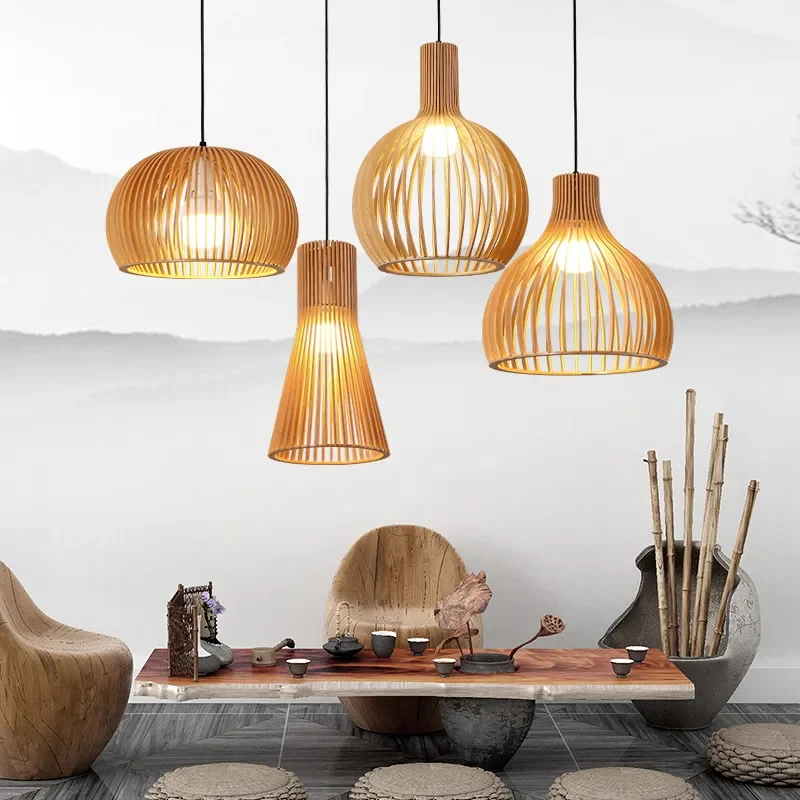 

Modern Woodiness Led Pendant Lights for Living Dining Room Food Tables KITCHEN ISLAND Chandelier Home Decor Lusters Luminaires