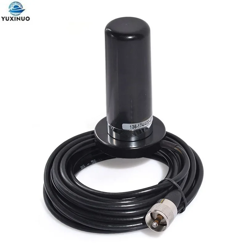 Antena de Banda Dual UHF/VHF HH-N2RS PL-259 + Base Magnética con Cable Coaxial de 5M para Radio Móvil de Coche Kenwood ICOM YAESU TYT