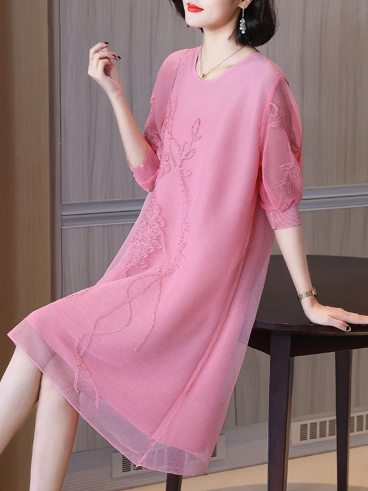 Early Autumn Red Dress (female 2022) New Middle-aged Mom Age Reduction Large High-end Dress