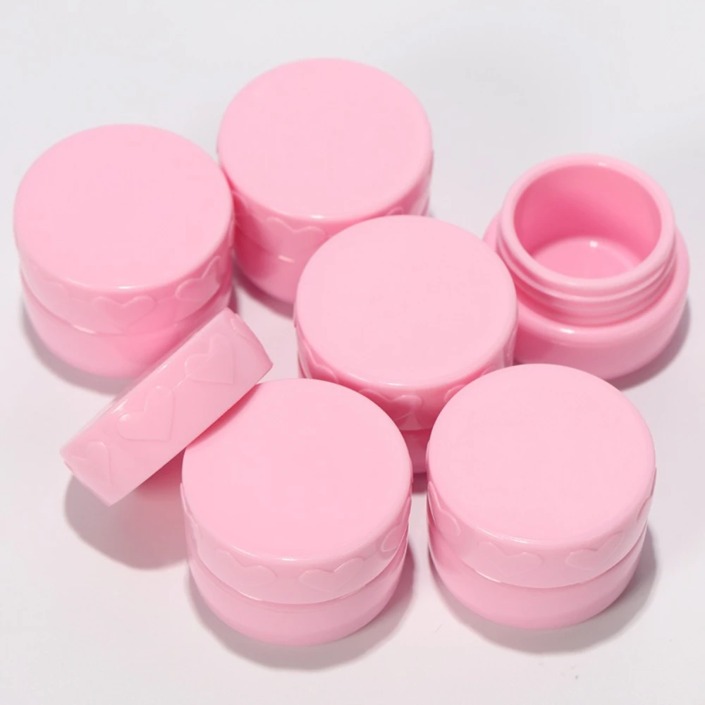 

1Pc Pink Nail Art Jar Empty Bottle 5g Nail Polish Cosmetic Cream Dispensing Bottles Mixing Storage Sample Empty Bottle Wholesale