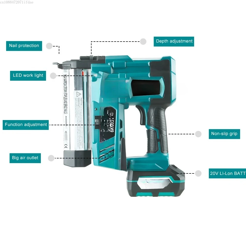 2 In 1 Framing Nail Gun And Staple 20v Cordless Nailer Battery Power Tool Nail Gun safety nailer Cordless Brad Nailer Factory