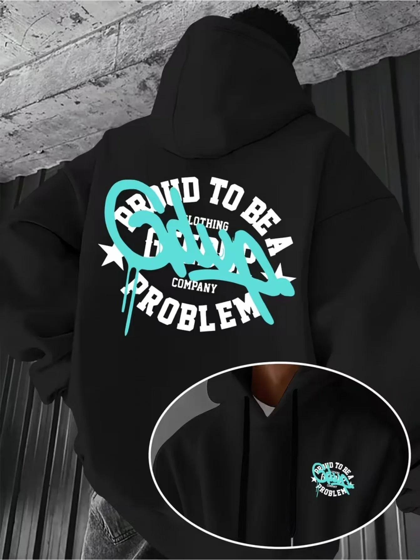 Personalized Attitude Text Print Men's Hooded Sweatshirt - American Street Trendy Hip-Hop Casual Daily Hooded Sweatshirt