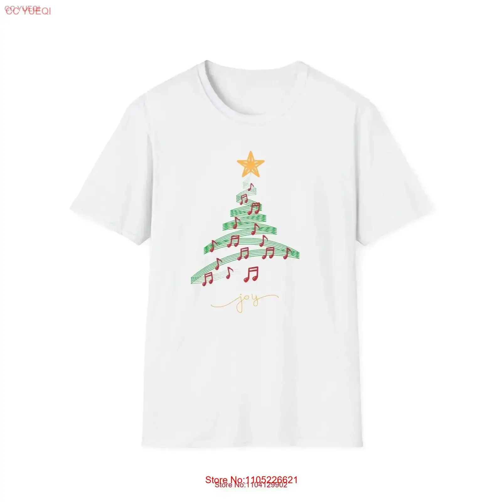 Christmas Tree T Shirt Music Lover Notes Soft Festive Holiday for Chorus Band Teacher vintage Washed Top For Everyday Wear
