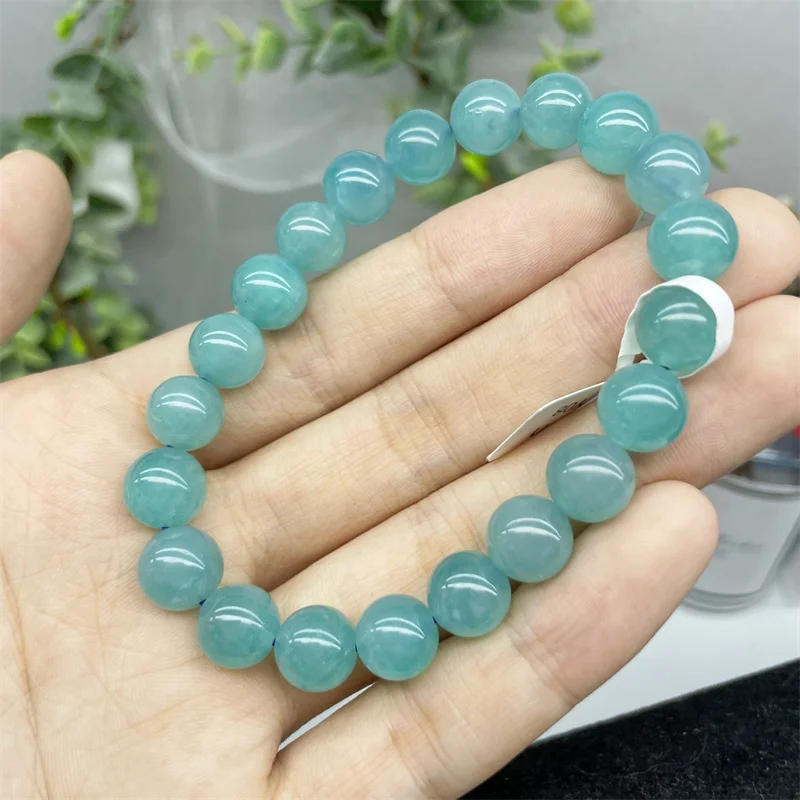 Natural Amazonite Bracelet Jewelry Adjustable Chain Quartz Crystal Stone Bangle For Women Gift 1pcs 9.5mm