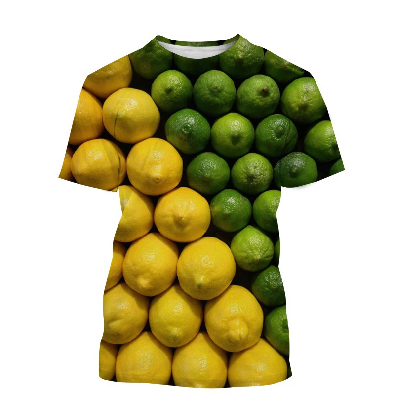 Summer Fashion Personality Fun Lemon graphic t shirts For Men Casual harajuku Trend Printed O-neck Short Sleeve Streetwear Tops