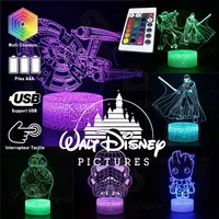 Darth Vader Touch 3D LED Night Light Desk Lamp Yoda Mandalorian Anime Figure Colorful Ornament Light Birthday Gift