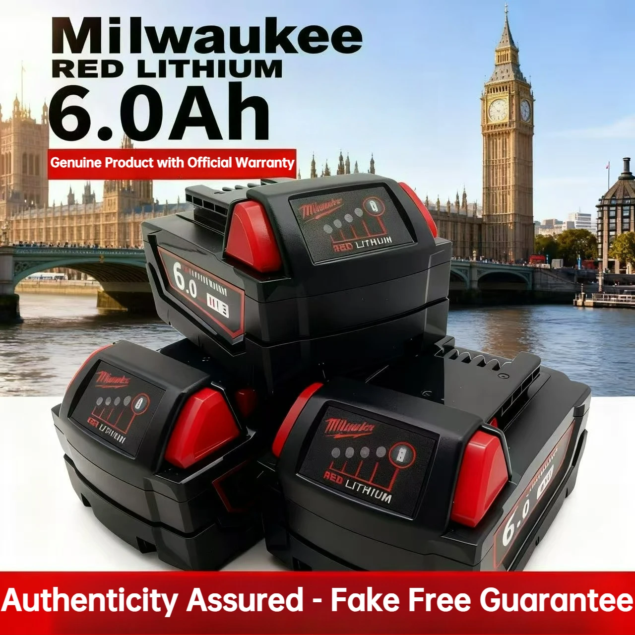 

Milwaukee M18 18V Battery 6000mAH Li-ion Battery 48-11-1815 48-11-1850 Rechargeable Power Tools Battery with 6A charger