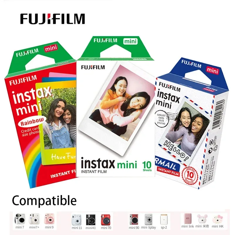 Fujifilm Instax Mini Film 10 Sheets Exposures Papers Color Design for Fuji Mini Instant Film Camera 12 11/40/9/8/7/70/90/25