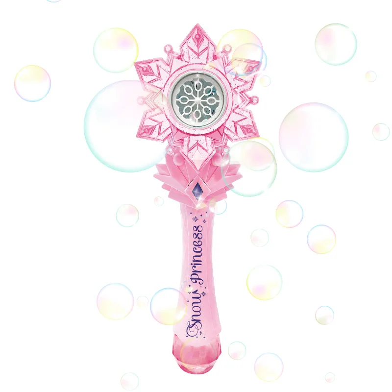 Zabawka dmuchająca bąbelki w kształcie wiatraka w kształcie płatka śniegu - automatyczny wyjściu piany Idealny prezent dla dzieci (woda do bąbelków nie jest w zestawie)