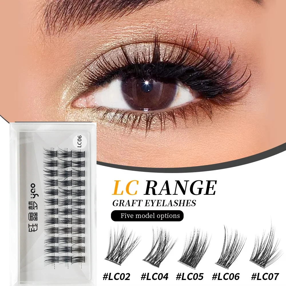 

36 cluster/box Individual eyelashes C curl 0.07/0.1thick cluster eyelash extension 3D lashes natural false eyelashes wholesale